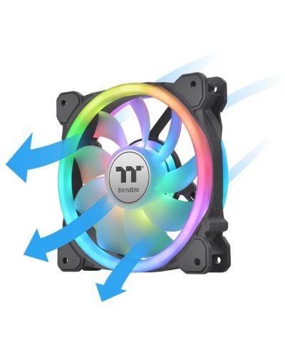Вентилатори Thermaltake - SWAFAN 12 RGB PE, 120 mm, 3 броя, черни - 2