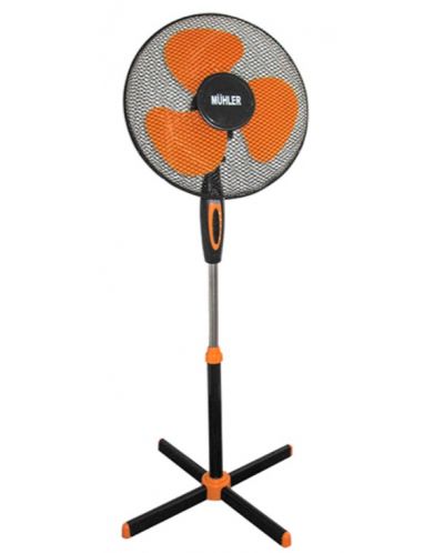 Вентилатор Muhler - FM-5070, 3 скорости, 41 cm, черен/оранжев - 1