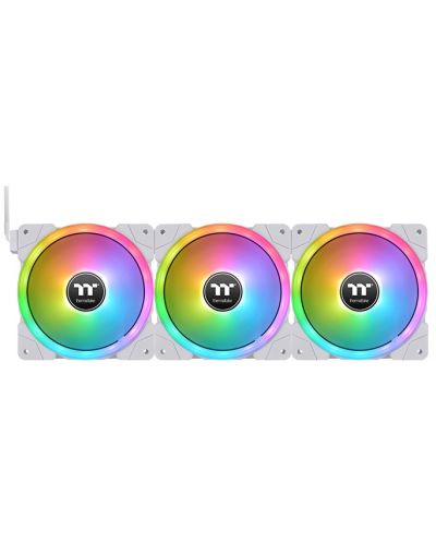 Вентилатори Thermaltake - SWAFAN EX12 RGB PE, 120 mm, 3 броя, бели - 1