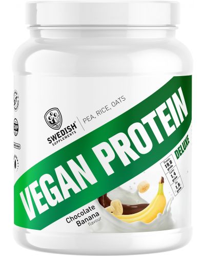 Vegan Protein Deluxe, шоколад с банан, 750 g, Swedish Supplements - 1
