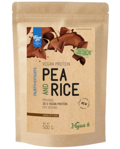 Vegan Protein Pea and Rice, шоколад, 500 g, Nutriversum - 1