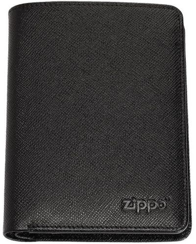 Вертикален мъжки портфейл Zippo Saffiano - RFID защита, черен - 1