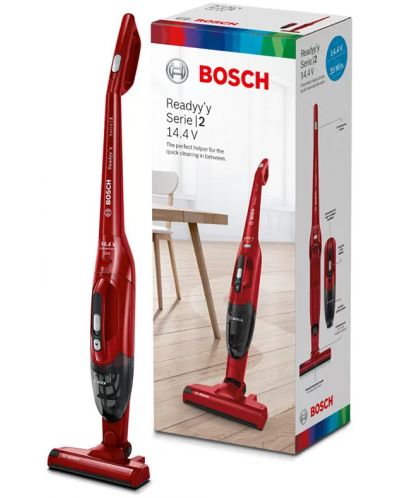 Вертикална прахосмукачка Bosch - BBHF214R, червена - 3