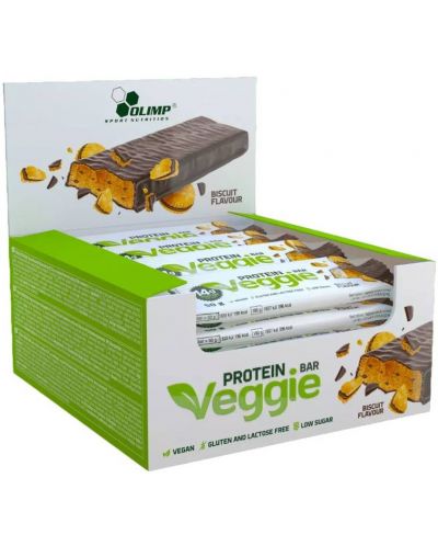 Veggie Protein Bar Box, бисквита, 24 броя, Olimp - 1