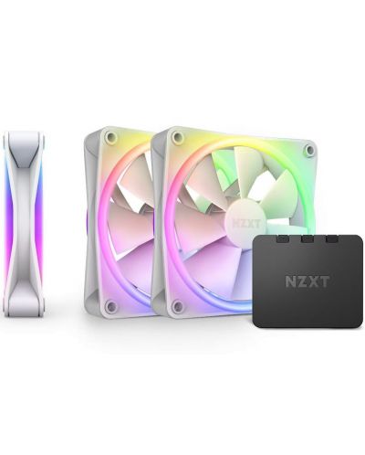 Вентилатори NZXT - F120 RGB Duo White, 120 mm, RGB, 3 броя, контролер - 1