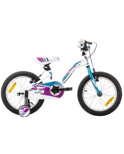 Детски велосипед SPRINT - Alice, 16", 203 mm, лилав/син - 1