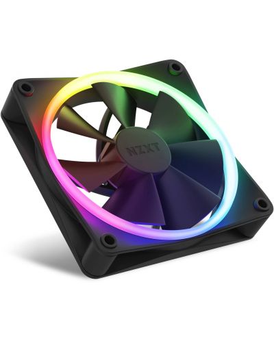 Вентилатори NZXT - F120 RGB Black, 120 mm, RGB, 3 броя, контролер - 5