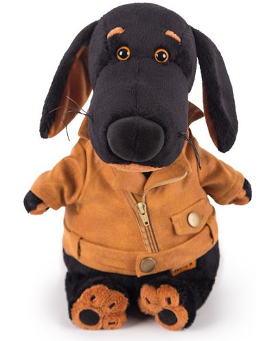 Плюшена играчка Budi Basa - Кученце Ваксон, с велурено яке, 29 cm - 1