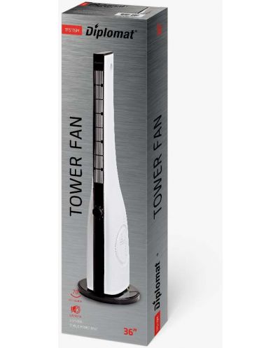 Вентилатор Diplomat - TF5115M, 50W, 3 скорости, 91.4 cm, бял/черен - 4