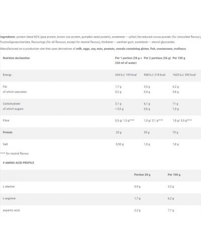 Veggie Protein, неовкусен, 500 g, Olimp - 2