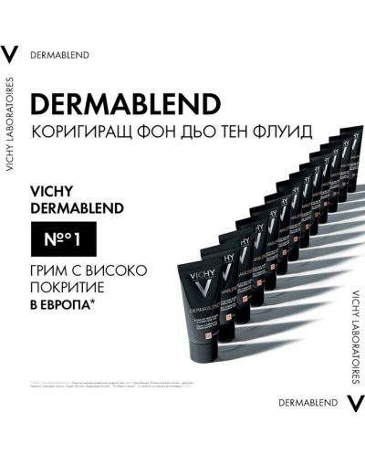 Vichy Dermablend Коригиращ фон дьо тен флуид, №25 Nude, SPF 35, 30 ml - 7