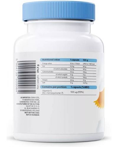 Vitamin K2, 100 mcg, 60 гел капсули, Osavi - 2