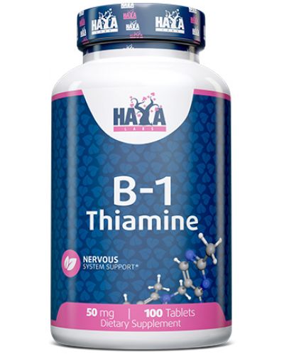 Vitamin B-1 Thiamine, 50 mg, 100 таблетки, Haya Labs - 1