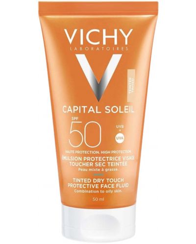 Vichy Capital Soleil Матираща тонирана емулсия за лице Dry Touch BB, SPF50, 50 ml - 1