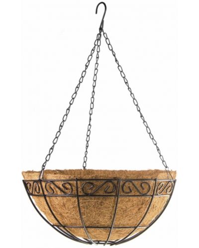 Висяща кашпа с орнаменти Palisad - 690048, 30 cm, с кокосова кошница - 1