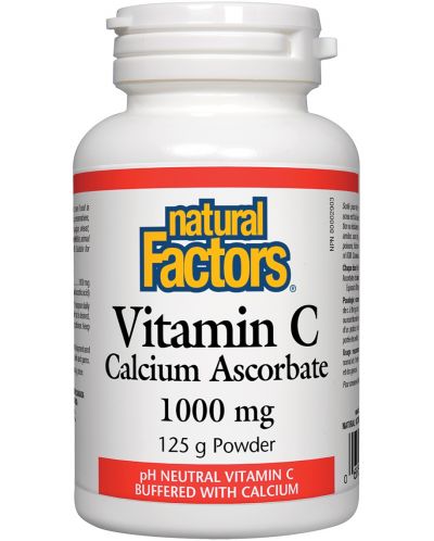 Vitamin C Calcium Ascorbate, 1000 mg, 125 g, Natural Factors - 1