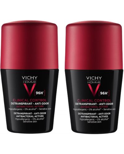 Vichy Homme Комплект - Рол-он против изпотяване Clinical Control, 2 x 50 ml - 1
