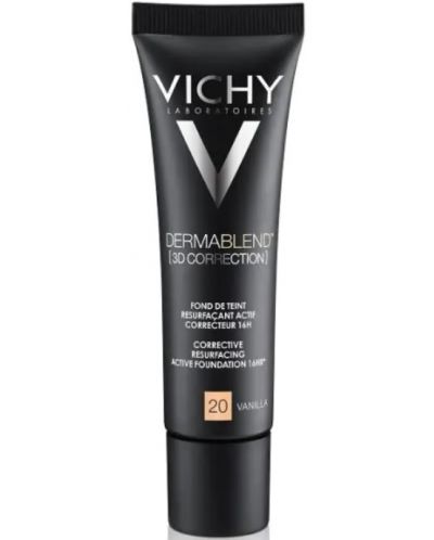 Vichy Dermablend 3D Коригиращ фон дьо тен, №20 Vanilla, SPF25, 30 ml - 1