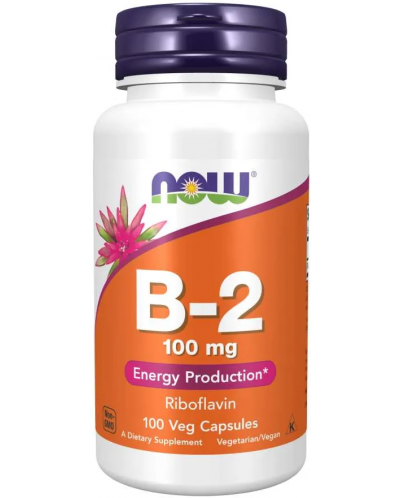 Vitamin B-2, 100 mg, 100 капсули, Now - 1