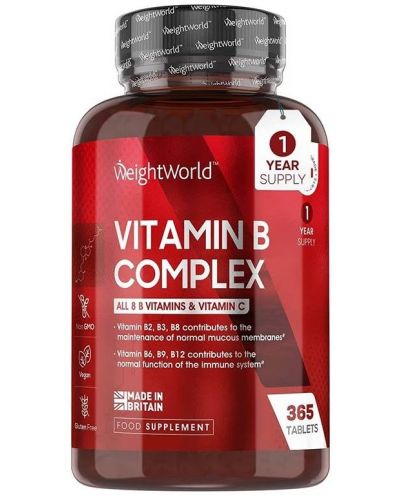 Vitamin B Complex & Vitamin C, 365 таблетки, Weight World - 1