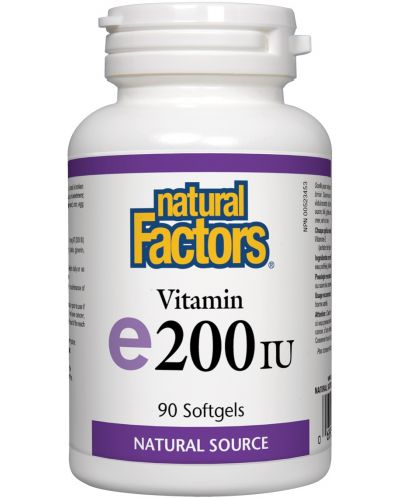 Vitamin E, 200 IU, 90 капсули, Natural Factors - 1