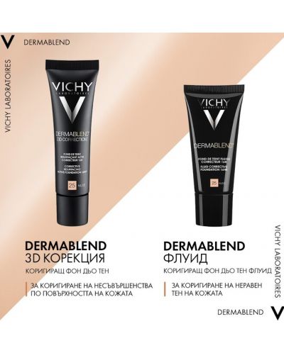 Vichy Dermablend Коригиращ фон дьо тен флуид, №20 Vanilla, SPF35, 30 ml - 6