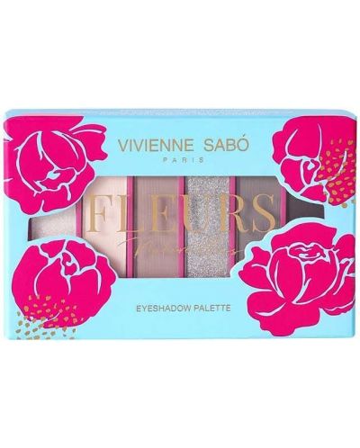 Vivienne Sabó Палитра сенки за очи Fleurs naturelles, 04 Pivoine, 6 цвята, 5 g - 1