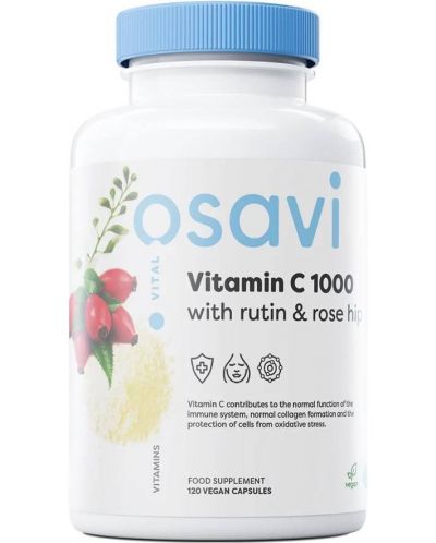 Vitamin C 1000 with Rutin & Rose Hip, 120 капсули, Osavi - 1