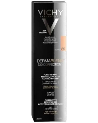 Vichy Dermablend 3D Коригиращ фон дьо тен, №35 Sand, SPF25, 30 ml - 2