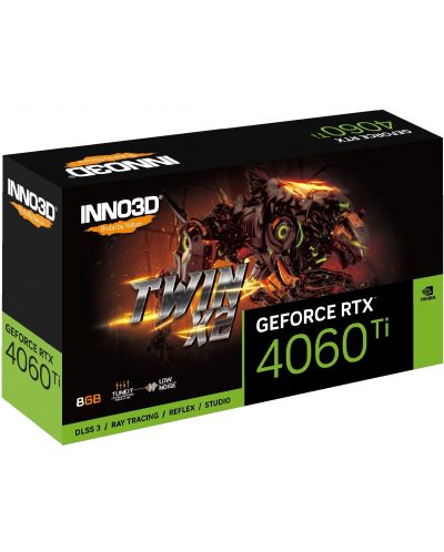 Видеокарта Inno3D - GeForce RTX 4060 Ti Twin X2, 8GB, GDDR6 - 3