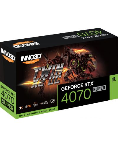Видеокарта Inno3D - GeForce RTX 4070 Super Twin X2 OC, 12GB, GDDR6X - 3