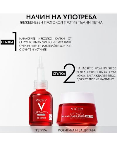 Vichy Liftactiv Комплект - Серум и Дневен крем, SPF50, 30 + 50 ml - 4