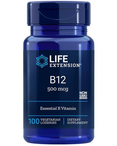 Vitamin B12, 500 mcg, 100 веге таблетки за смучене, Life Extension - 1