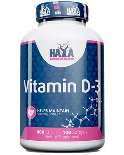 Vitamin D3, 400 IU, 100 капсули, Haya Labs - 1