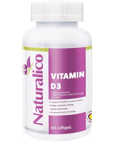 Vitamin D3, 60 софтгел капсули, Naturalico - 1