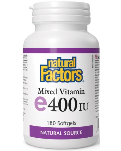 Vitamin E, 400 IU, 180 капсули, Natural Factors - 1