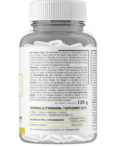 Vitamin C, 1000 mg, 120 капсули, OstroVit - 2