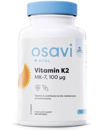Vitamin K2, 100 mcg, 120 гел капсули, Osavi - 1