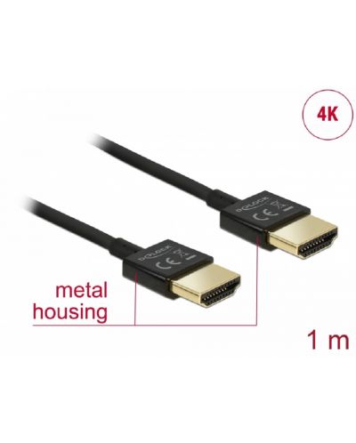 Видео кабел Delock - 84771, High Speed, HDMI-A/HDMI-A, 1 m, черен - 2