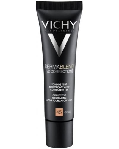 Vichy Dermablend 3D Коригиращ фон дьо тен, №45 Gold, SPF25, 30 ml - 1