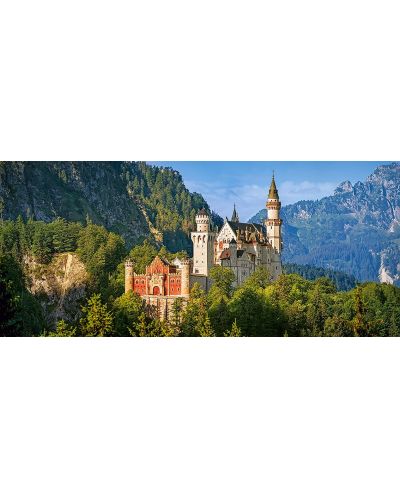 Панорамен пъзел Castorland от 600 части - Гледка към замъка Нойшванщайн, Германия - 2
