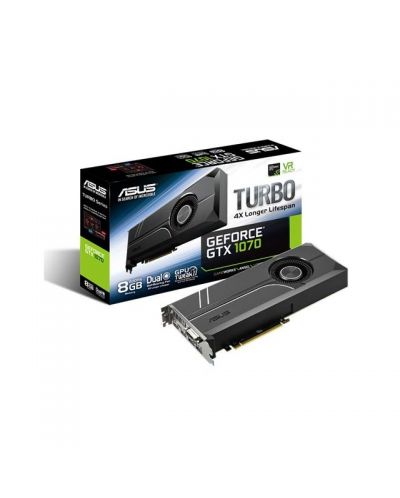Видеокарта ASUS Turbo GeForce GTX 1070, 8GB, GDDR5, 256 bit, DVI-D, HDMI, Display Port - 1