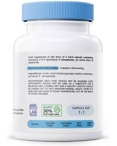 Vitamin B6, 30 mg, 120 капсули, Osavi - 3
