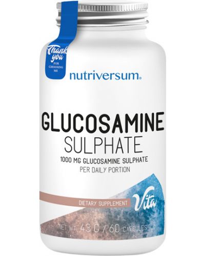 Vita Glucosamine Sulphate, 500 mg, 60 капсули, Nutriversum - 1