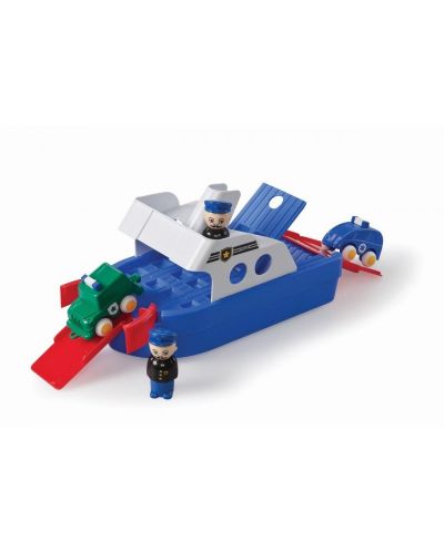 Полицейска лодка Viking Toys, с 2 коли и 2 човечета, 30 cm, с подаръчна кутия - 1