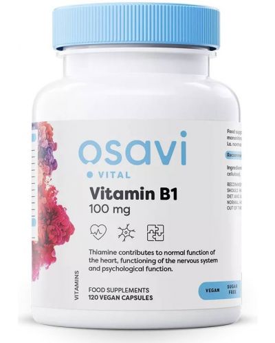 Vitamin B1, 100 mg, 120 капсули, Osavi - 1