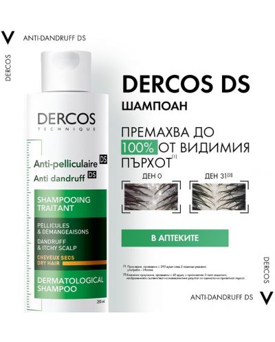 Vichy Dercos Шампоан против пърхот Anti-dandruff DS Sensitive, 200 ml - 3