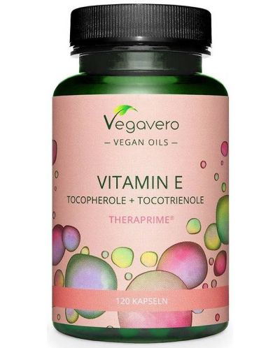 Vitamin E, Tocopherole + Tocotrinole, 120 капсули, Vegavero - 1