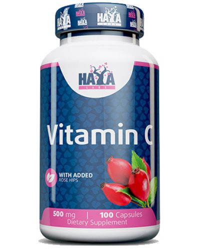 Vitamin C with Rose Hips, 500 mg, 100 капсули, Haya Labs - 1