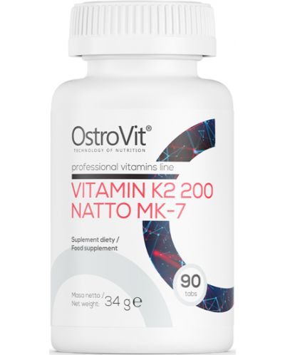 Vitamin K2 200 Natto MK-7, 90 таблетки, OstroVit - 1
